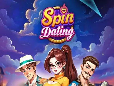 Spin Dating game screen with underwater treasure theme